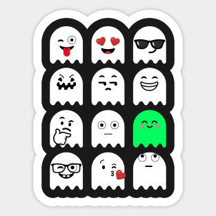 Emoji Faces Ghost White Sticker